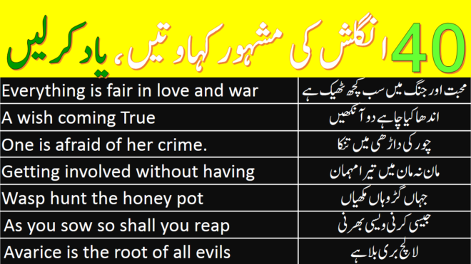 40 Most Commonly Used English Proverbs With Urdu And Hindi Meanings
