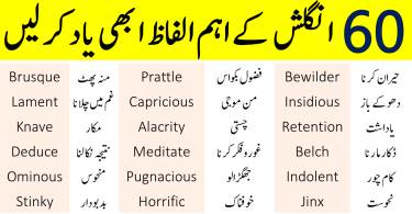 100 Daily Used English Words With Urdu Meanings