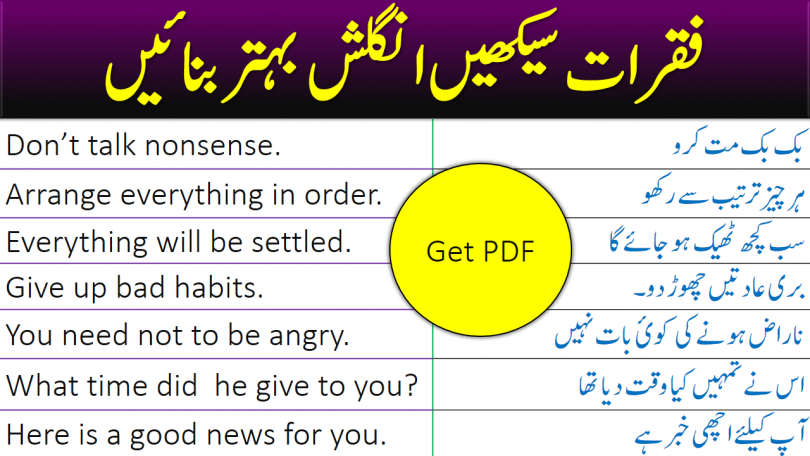 100 English To Urdu Sentences With Urdu And Hindi Translation