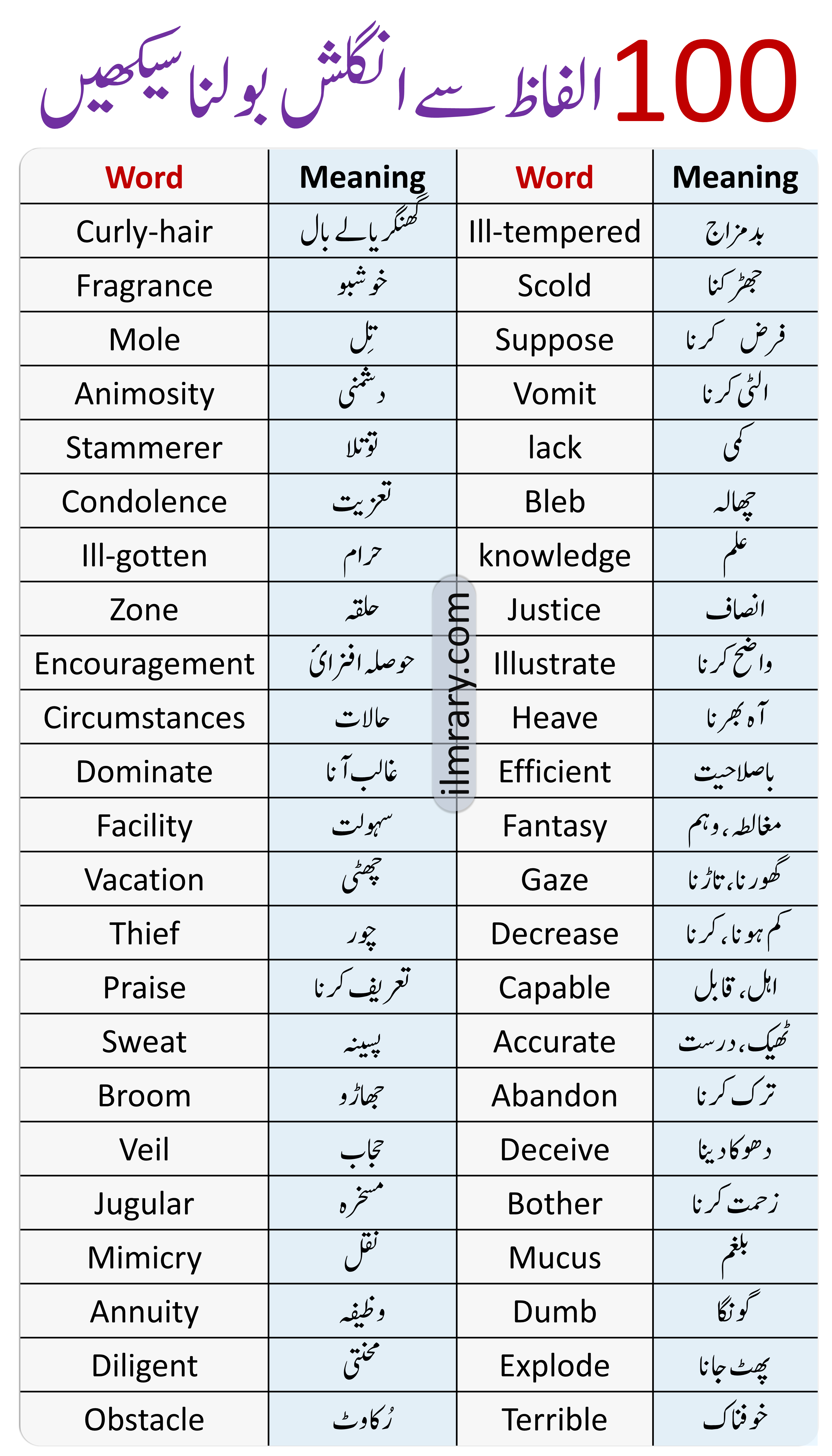 Vocabulary English To Urdu Pdf Free Download