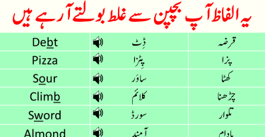 50 Mispronounced English Words with Urdu and Hindi Translation