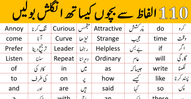 100 Vocabulary Words for Kids with Urdu Meanings