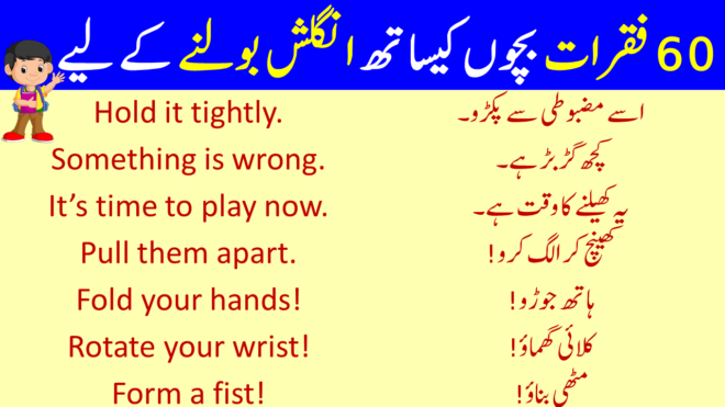 English Speaking Practice Sentences In Urdu to Speak with Kids