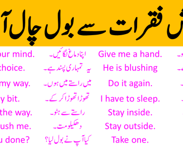 114 Sentences for English Speaking Practice in Urdu