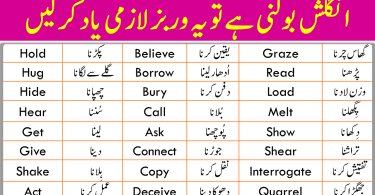 300+Common Verbs List with Urdu Meanings | Most Basic Verbs List