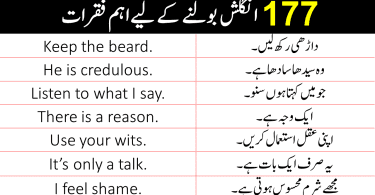 180 English Sentences for Speaking Practice with Urdu Translation