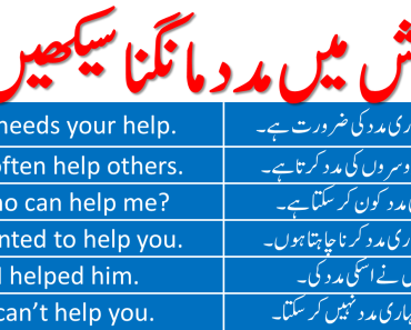 English Sentences for Asking Help with Urdu Translation