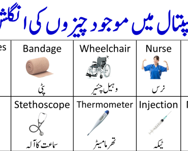 Medical and Hospital English Vocabulary with Urdu Meanings