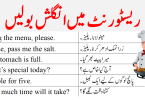 30 Daily English Sentences for Restaurant in Urdu PDF