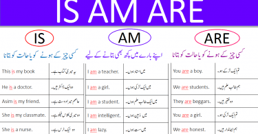 Use of IS, AM, ARE in English with Urdu Translation