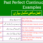 Past Perfect Continuous Tense Sentences in Urdu PDF