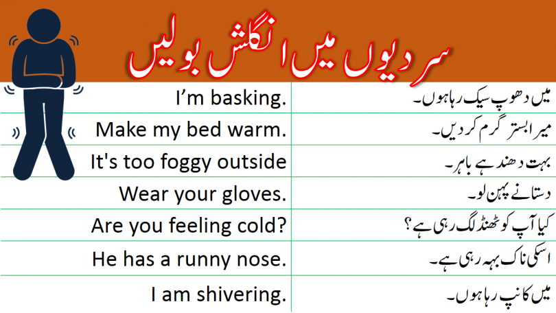 40 Winter Sentences in English with Urdu Translation
