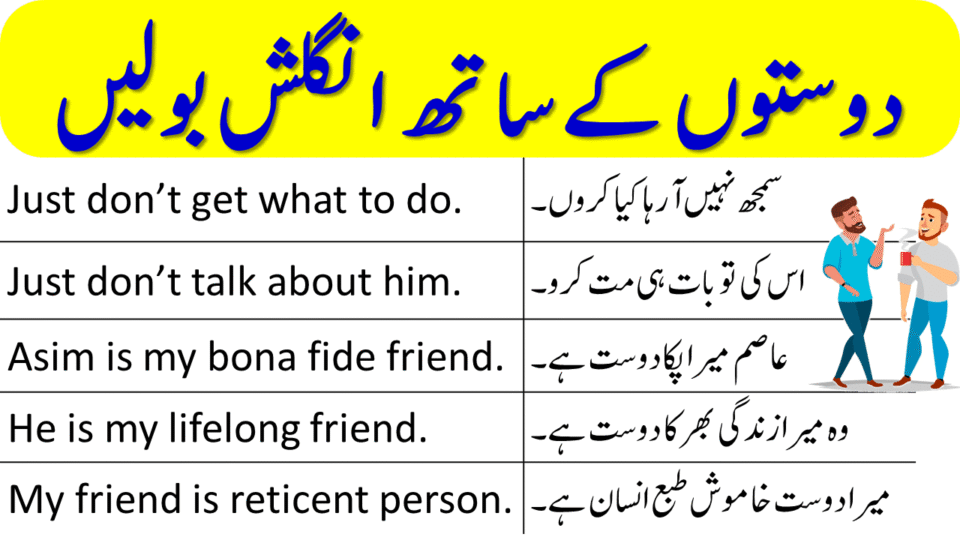 55 Sentences to Speak English with Friends with Urdu Translation