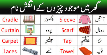 80+ House Vocabulary items in English with Urdu Meanings