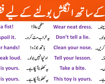 60 English Sentences to Speak with Kids in Urdu with PDF