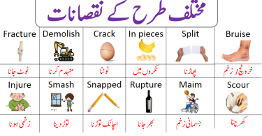 50 Vocabulary Words for Damages in English with Urdu Meanings