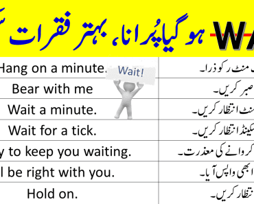 20 Other Ways to Say WAIT in English with Urdu Translation