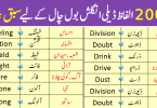 2000 Most Common English Words with Urdu Meaning