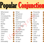 100 Most Popular Conjunctions Words list in English