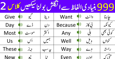 Basic English vocabulary course in Urdu | Class 2