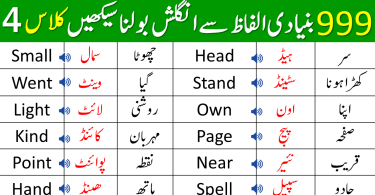 999 Basic Vocabulary Words Course in Urdu | Class 4