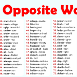 200+ Opposite Words List in English with PDF | ilmrary.com