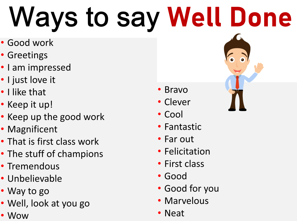 40 Differnet Ways to Say Well Done in English