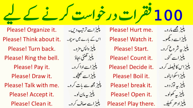 100+English Sentences for Request in Urdu for Daily Use