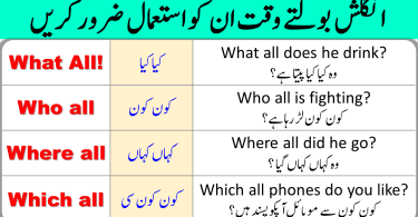 WH Family Words Using "ALL" with Examples in Urdu