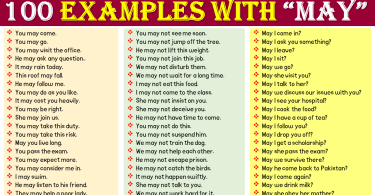 Use May in a Sentence |100 Sentences Using May