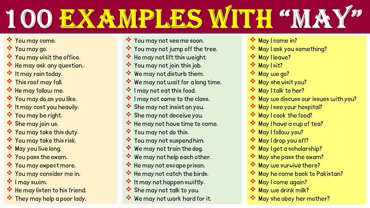 May Example Sentences ILmrary