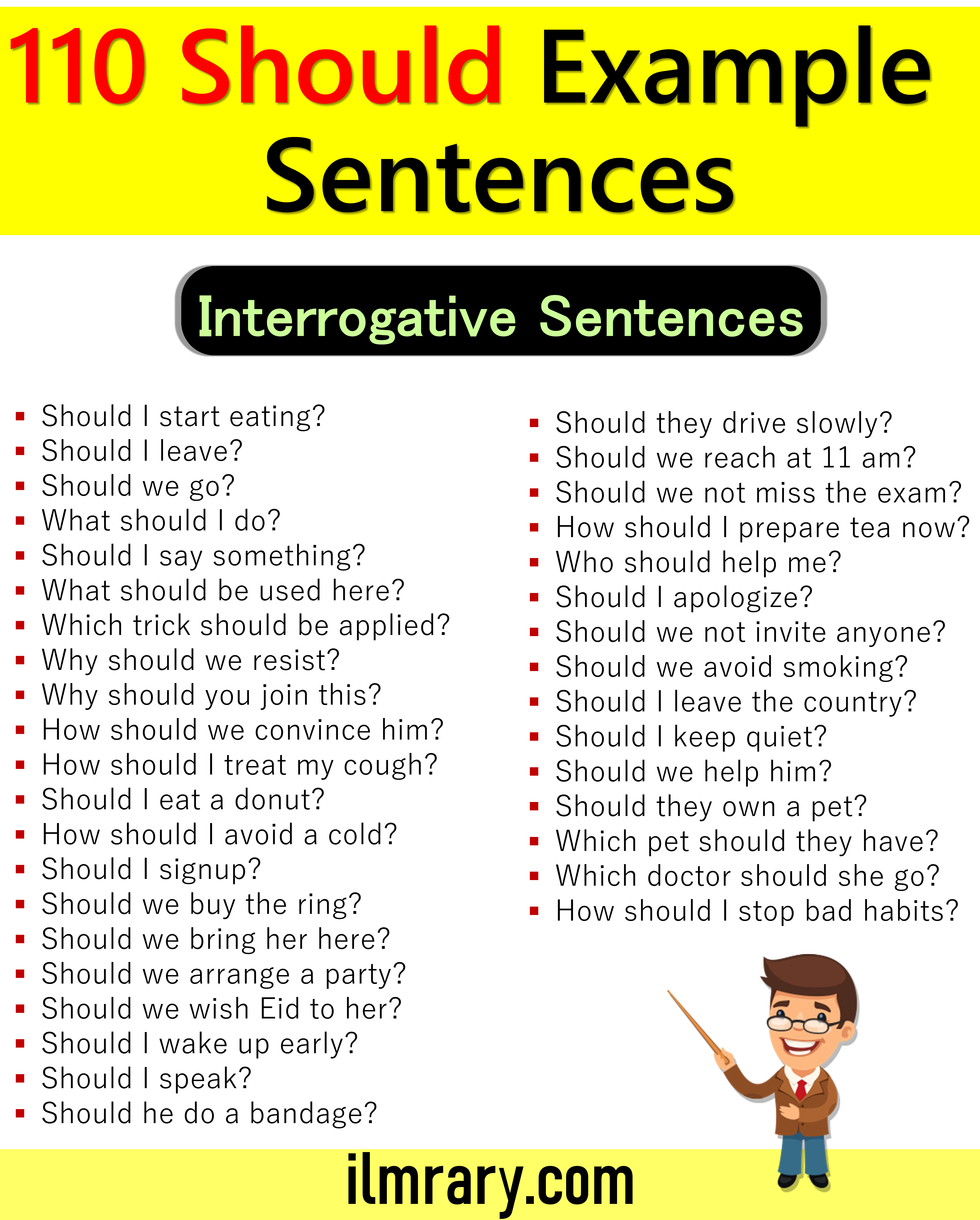 Use Should in Sentences 110 Sentences Using Should