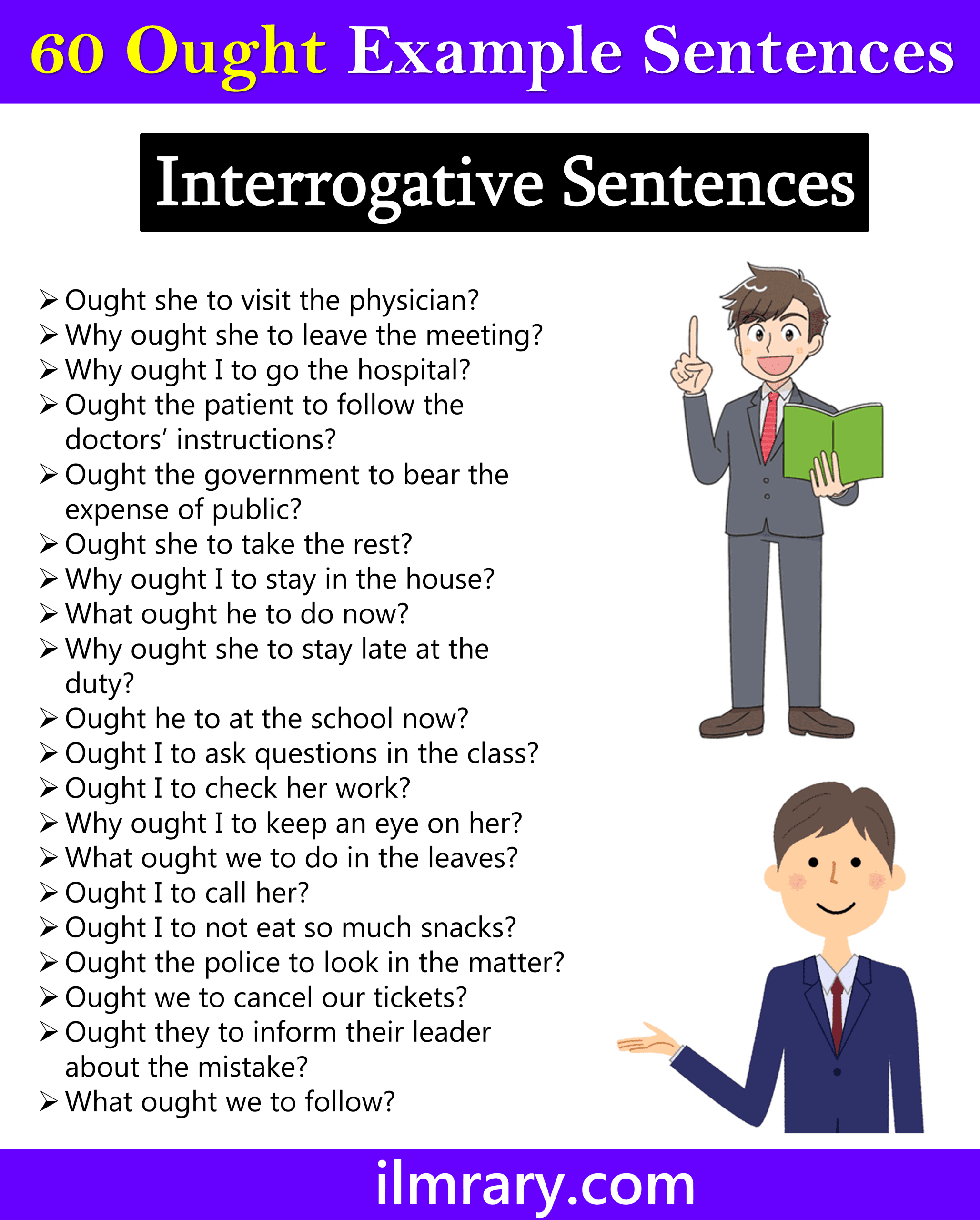 Ought to Use in Interrogative Sentences | 60 Example Sentences of Ought to