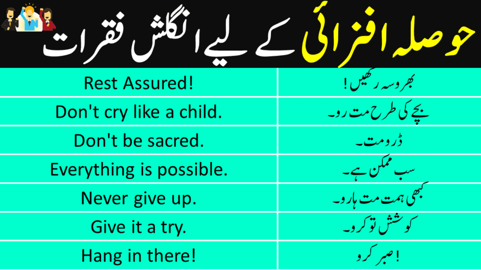 40 English Sentences for Encouragement with Urdu Translation