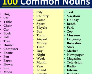 Common Nouns Definition: and Examples for Beginners