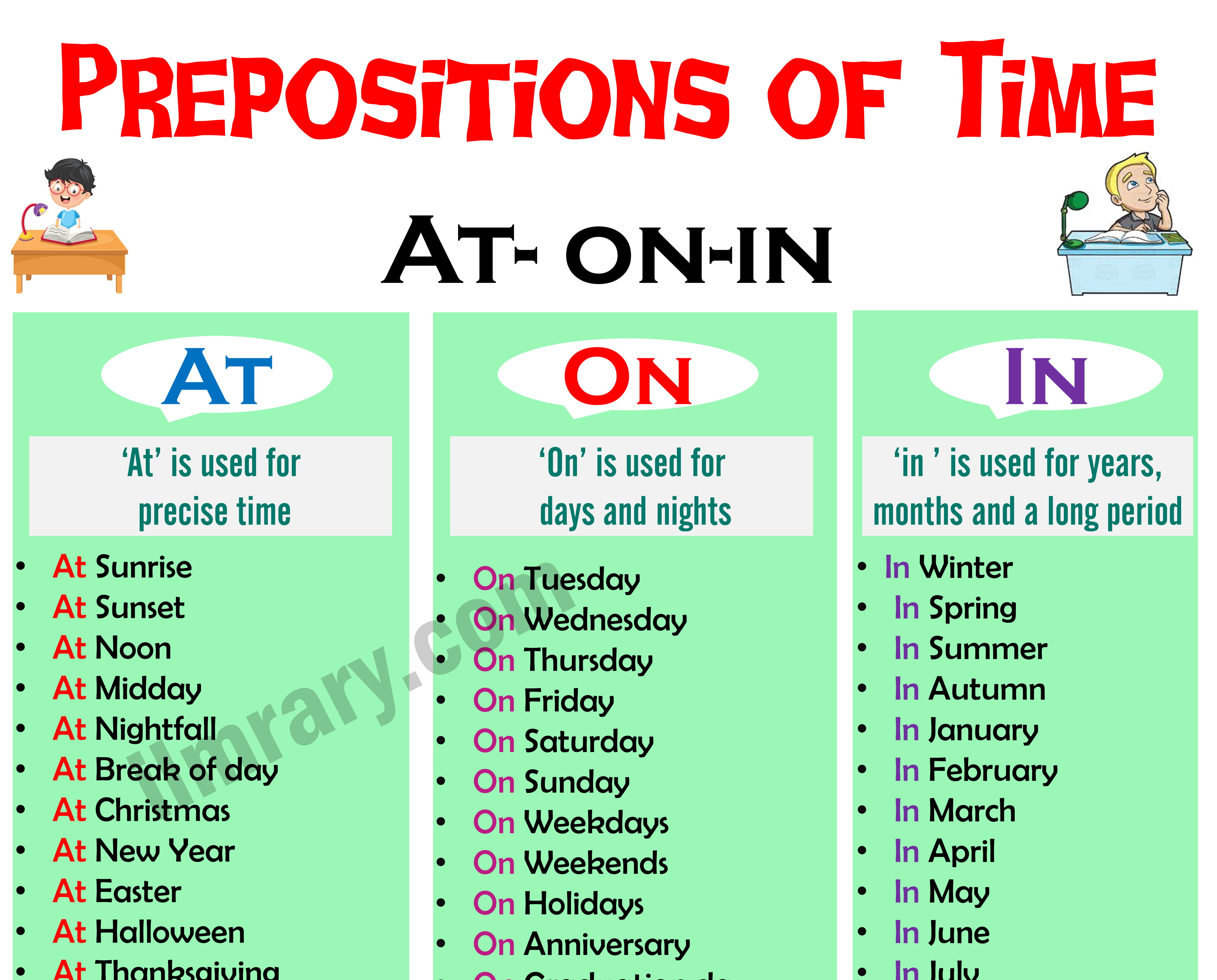 On Preposition Of Time Examples