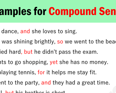 50 Compound Example Sentences in English