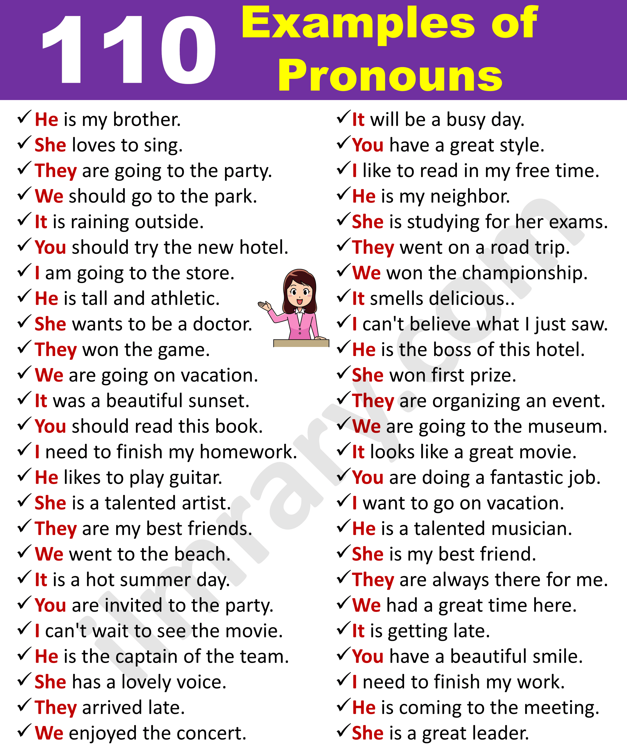 110 Examples of Pronouns in Sentences