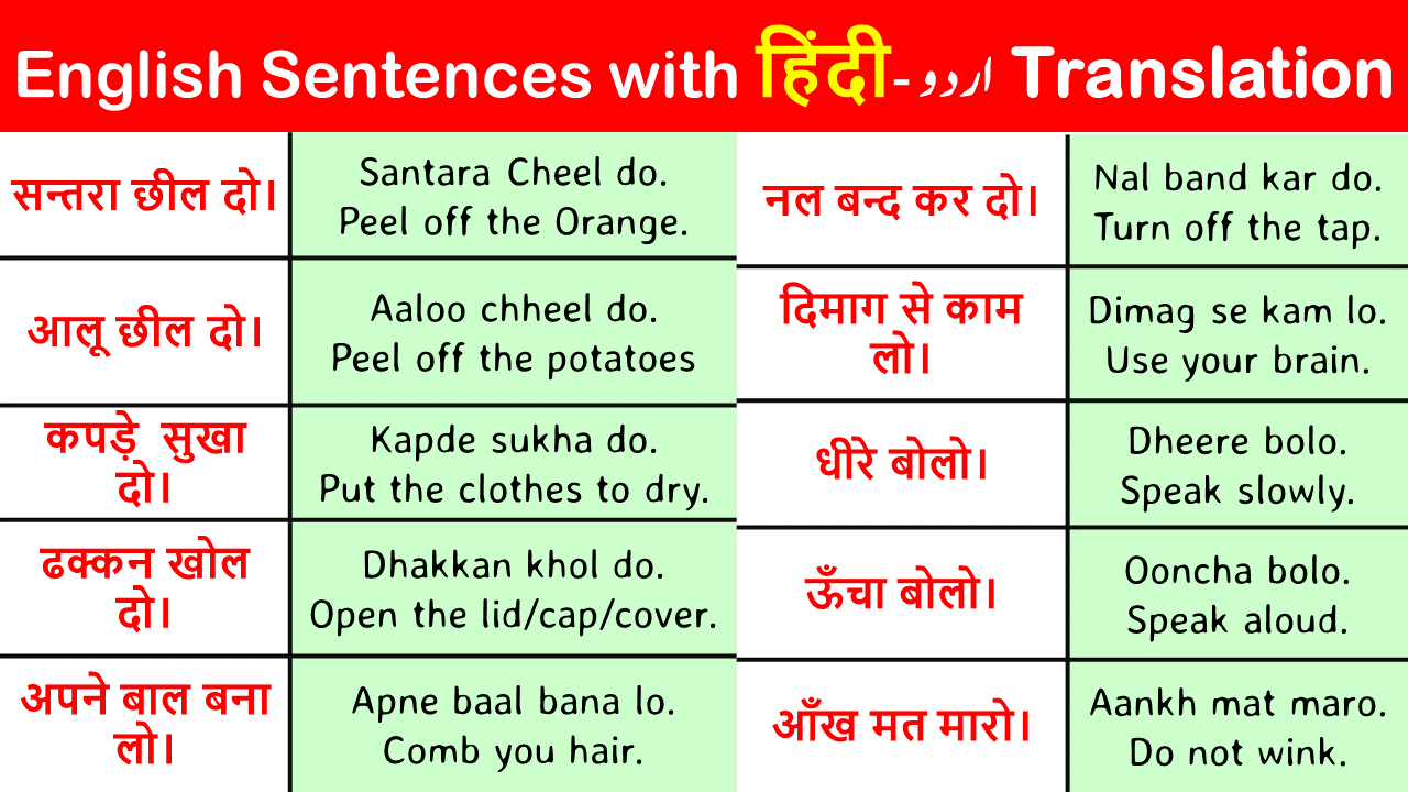 english to hindi translation sentences - iLmrary