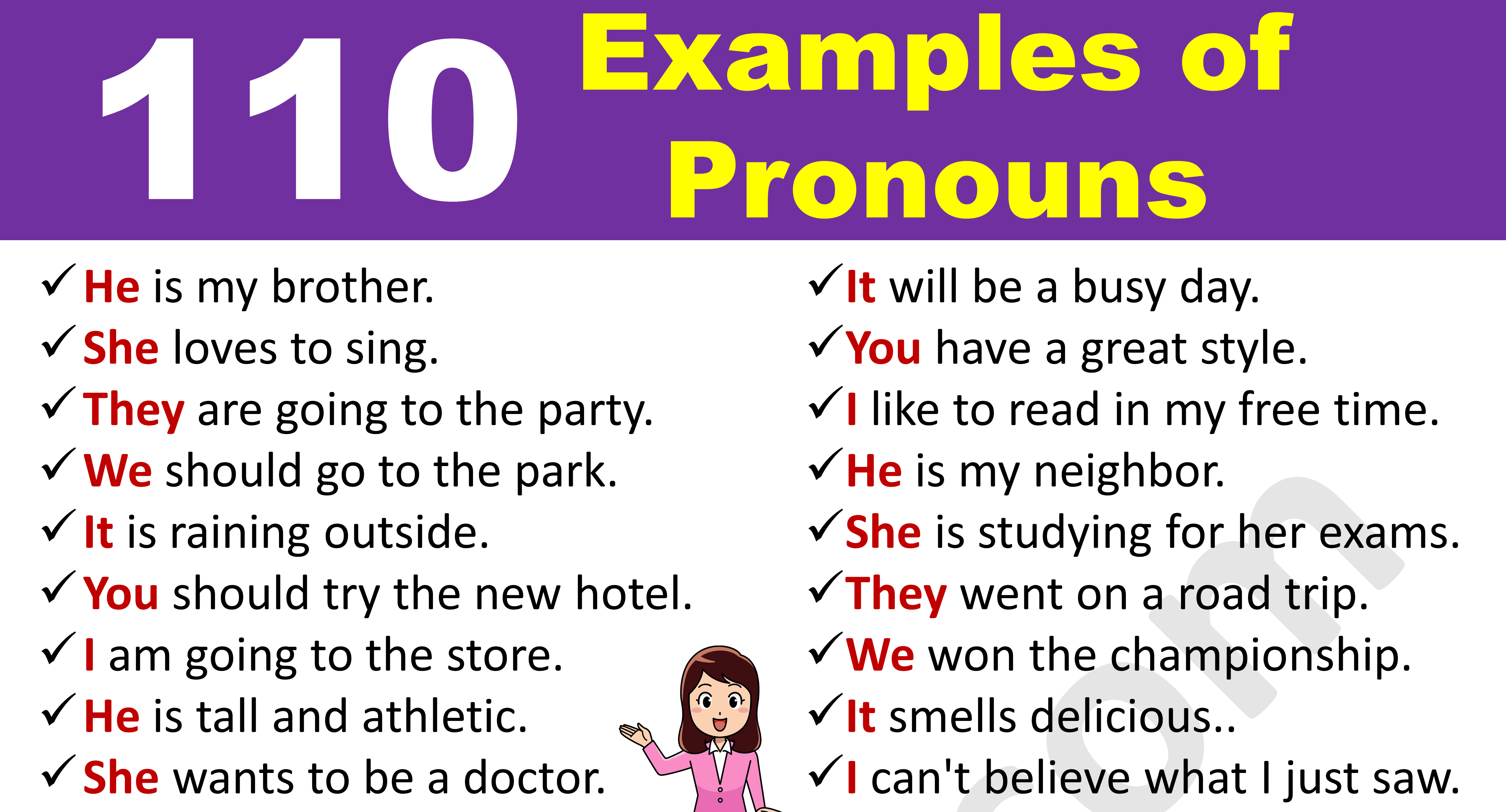 Pronoun Examples Sentences ILmrary