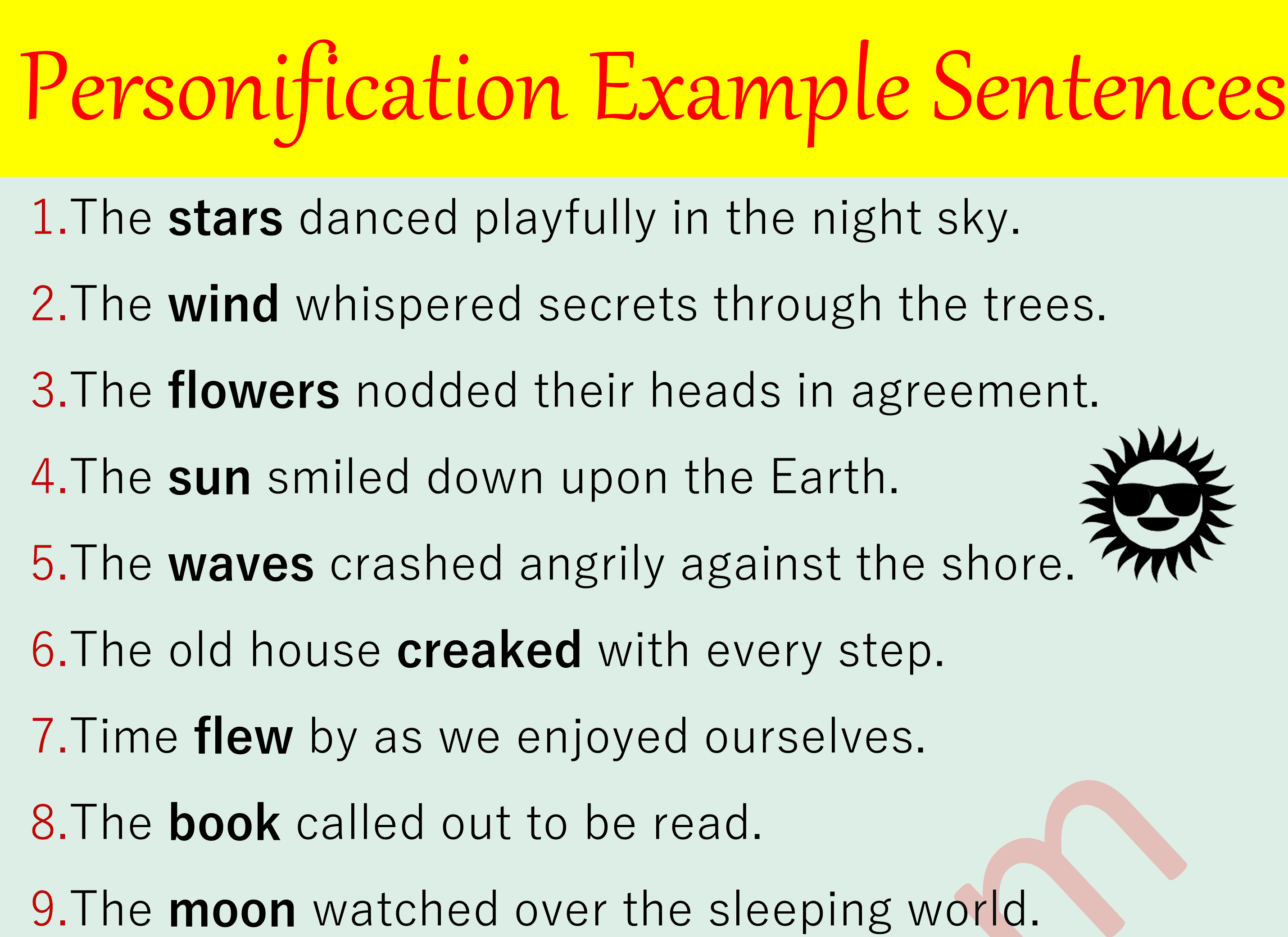 50 Example Sentences of Personification in English