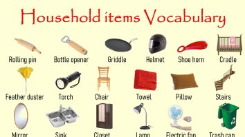 100+ Household items Vocabulary in English with Pictures