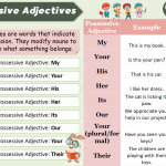 Possessive Adjectives with Examples In English