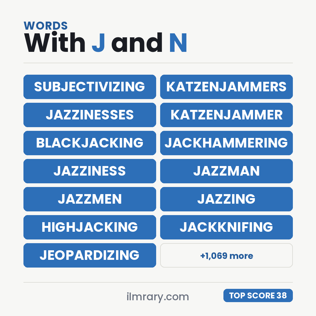 SUBJECTIVIZING at 38 points in Scrabble and 46 in Words With Friends, with the next strongest words with J and N in them beside it.